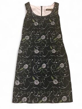 Vintage embroidered Padova floral midi dress women’s sz 6 boho indie cottagecore